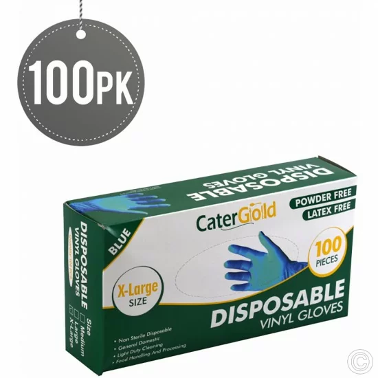 Showing image for Disposable Vinyl Gloves 100pack XL Blue Disposable Vinyl Gloves 100pack XL Blue image