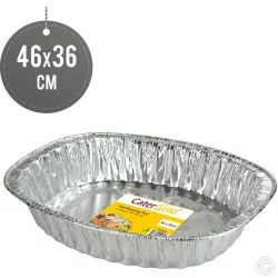 10 X Large Oval Disposable Aluminium Foil Trays Size 46x36cm Containers for Baking Roasting Broiling Cooking Food Storage