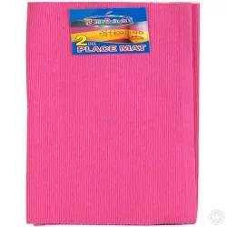 Thick Cotton Washable Placemats 2PK 35 x 49cm Hot Pink
