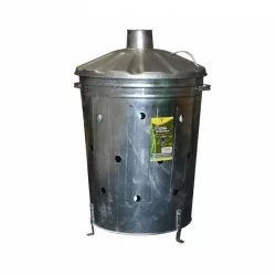 Galvanised Metal Garden Incinerator - Burn Rubbish Waste to Ash