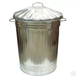  Metal Galvanised Garden Bin - Sturdy Rubbish & Waste Storage Unit