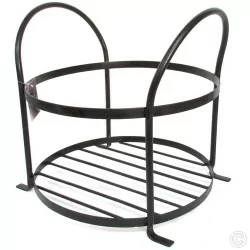 Hevy Duty Black Metal Fireplace Upright Log Holder