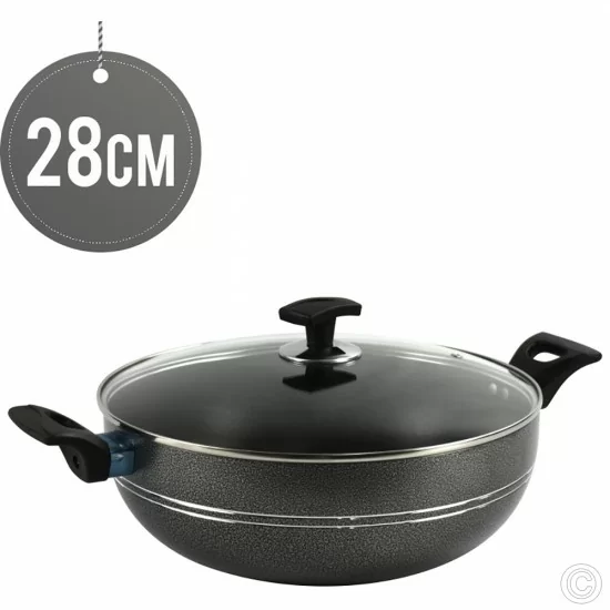 Showing image for Ashley Non-Stick Wok 28CM With Glass Lid Ashley Non-Stick Wok 28CM With Glass Lid image