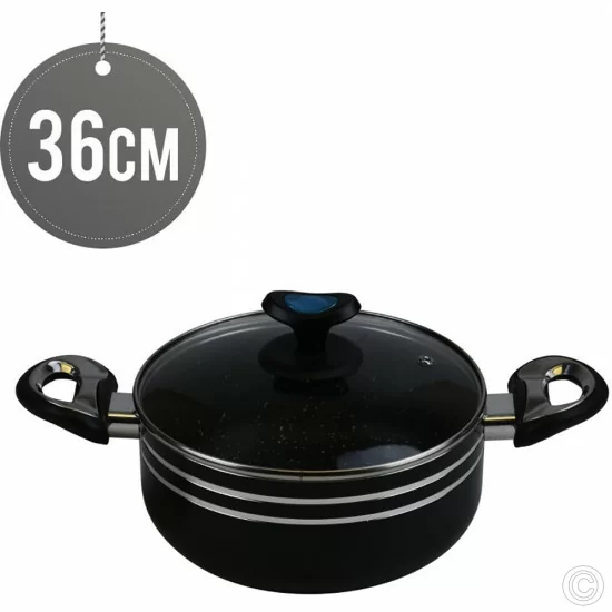 Showing image for Non Stick Casserole With Tempered Glass Lid 36cm Non Stick Casserole With Tempered Glass Lid 36cm Non Stick Cookware image
