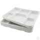 6-Compartment Dinner Plates Plastic Trays Disposable 25 Pack White School Lunch Tray Heavy Duty image