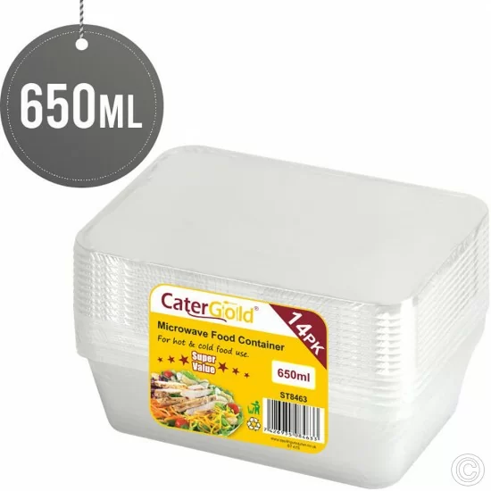 Showing image for Plastic Microwave Food Containers 650CC 14pack Plastic Microwave Food Containers 650CC 14pack image