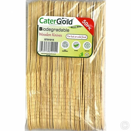 Biodegradable Wooden Knives 50 pack Plates & Bowls image