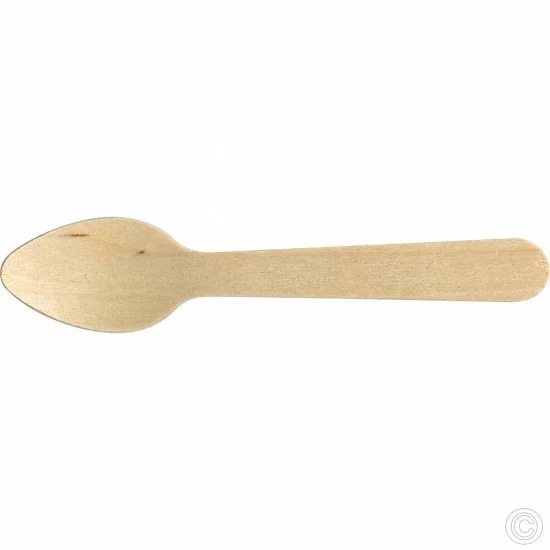 Biodegradable Wooden Tea Spoons 50 pack Plates & Bowls image