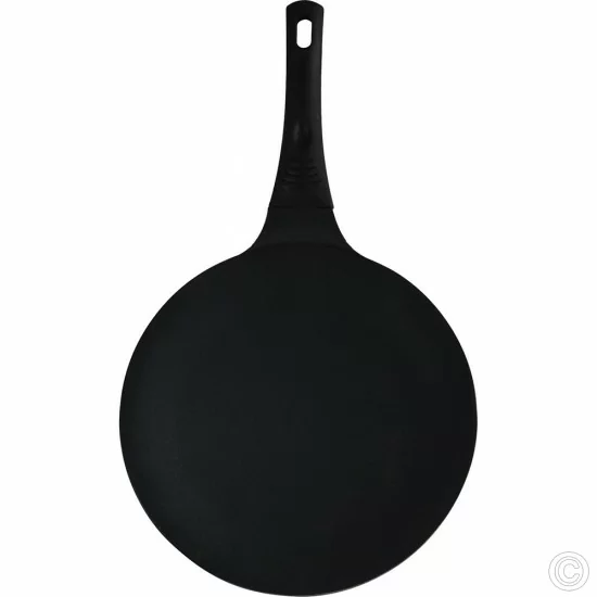 30cm Non Stick Pancake Pan Tawa Roti Pan Flat Crepe Pan Aluminium Diecast Black Non Stick Cookware image