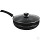 30cm Non stick Wok Pan Black Induction Stir Fry Pan with Lid Deep Frying Pot Granite Coating Long Handle Non Stick Cookware image