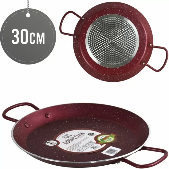 Showing image for Ashley Cook Professional Non Stick Paella Pan Double Coated (30cm, Red) Ashley Cook Professional Non Stick Paella Pan Double Coated (30cm, Red) image