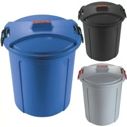 75L Plastic Lock Bin - Heavy Duty Garden Waste Bin with Locking Lid - Ideal for Home, Kitchen, and Garden - In 3 Colours