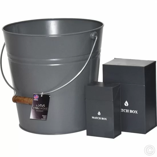 Showing image for Log & Kindling Bucket With Match Box Log & Kindling Bucket With Match Box Scuttles image