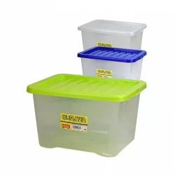 Plastic Stackable Storage Box With Lid 28L