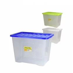 Plastic Stackable Storage Box With Lid 80L
