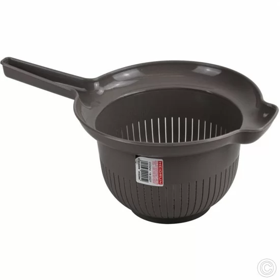 Showing image for Plastic Colander with Handle 24cm Brown Plastic Colander with Handle 24cm Brown image