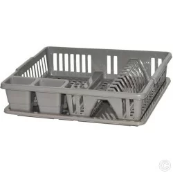 Plastic Dish Drainer Rack With DripTray & Cutlery Holder 47x39x10.5cm Talpa